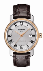 Tissot Watches : T097.407.26.033.00 Automatic Powermatic 80 Date Brown Leather Men Watch