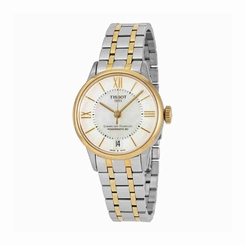 Tissot Watches : T099.207.22.118.00 White Mother Of Pearl Dial Fixed Yellow Gold Pvd Band Women Watch