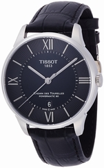 Tissot Watches : T099.407.16.058.00 Chemin Des Tourelles Powermatic 80 Black Leather Men Watch