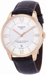 Tissot Watches : T099.407.36.038.00 Silver Dial Fixed Pink Gold Pvd Band Men Watch