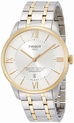 Tissot Watches : T099.408.22.038.00 Silver Dial Fixed Gold Pvd Band Men Watch