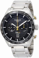 Tissot Watches : T100.427.11.051.00 Black Dial Fixed Black Ceramic Showing Tachymeter Markings Band Men Watch