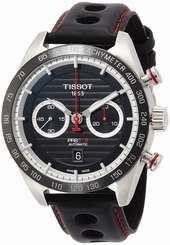 Tissot Watches : T100.427.16.051.00 Black Dial Fixed Black Ceramic Showing Tachymeter Markings Band Men Watch