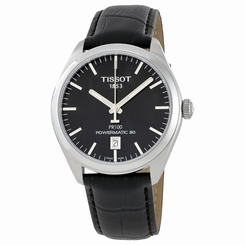 Tissot Watches : T101.407.16.051.00 Powermatic 80 Date Black Leather Men Watch