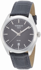 Tissot Watches : T101.410.16.441.00 Quartz Analog Date Grey Leather Men Watch