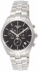 Tissot Watches : T101.417.11.051.00 Black Dial Fixed Stainless Steel Band Men Watch