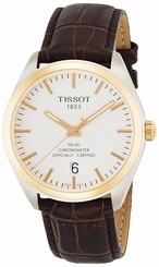 Tissot Watches : T101.451.26.031.00 Silver Dial Fixed Rose Gold Pvd Band Men Watch