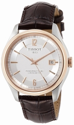 Tissot Watches : T108.408.26.037.00 Silver Dial Fixed18kt Rose Gold Band Men Watch