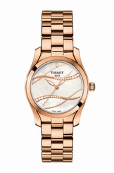 Tissot Watches : T112.210.33.111.00 Quartz Diamond Mother Of Pearl Dial Rose Gold Tone Stainless Steel Women Watch