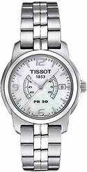 Tissot Watches : T34.1.781.92 Battery Operated Quartz Brushed Stainless Steel Mother Of Pearl Dial Brushed Stainless Steel Band Women Watch