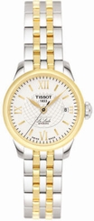 Tissot Watches : T41.2.183.13 Automatic Self Winding Brushed With Polished Gold Tone & Stainless Steel White Dial Brushed With Polished Gold Tone & Stainless Steel Band Women Watch
