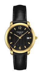 Tissot Watches : T71.3.134.54 Quartz 18ct Gold Date Black Women Watch
