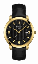 Tissot Watches : T71.3.450.54 Quartz Analog 18ct Gold Date Black Men Watch