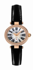 Tissot Watches : T917.110.76.113.01 Quartz Mother of Pearl Dial 18ct Rose Gold Diamond Case Black Leather Women Watch