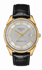 Tissot Watches : T920.407.16.032.00 Powermatic 80 Date 18k Yellow Gold Case Black Leather Men Watch