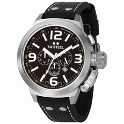 TW Steel Watches : TW0004 Black Dial Leather Women Watch
