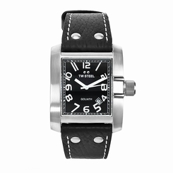 TW Steel Watches : TW19 Black Dial Leather Women Watch