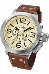 TW Steel Watches : TW3 Quartz Chronograph Date Brown Leather Men Watch