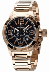 TW Steel Watches : TW307 Quartz Chronograph Black Dial Date PVD Plated Rose Gold Tone Stainless Steel Men Watch