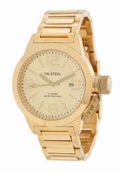 TW Steel Watches : TW308 Quartz Gold Tone Dial Date PVD Plated Gold Tone Stainless Steel Women Watch
