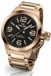 TW Steel Watches : TW311 Quartz Black Dial Date Rose Gold Tone PVD Plated Stainless Steel Women Watch