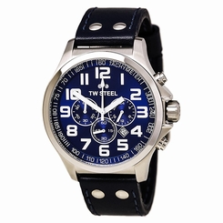 TW Steel Watches : TW402 Quartz Chronograph Date Blue Leather Men Watch