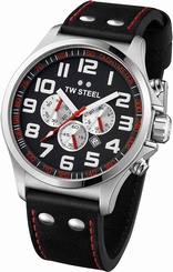 TW Steel Watches : TW414 Black Dial Leather Women Watch