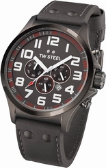 TW Steel Watches : TW423 Black Dial Leather Band Women Watch
