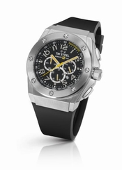TW Steel Watches : TW680 Quartz Chronograph Black Dial Date Black Silicone Men Watch