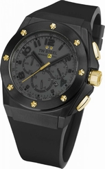 TW Steel Watches : TW683 Quartz Chronograph Gray Dial Date Black Silicone Men Watch