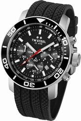 TW Steel Watches : TW701 Black Dial Uni-directional Rotating Band Men Watch