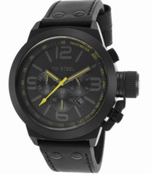 TW Steel Watches : TW900R Quartz Chronograph Black Dial Date Black Leather Men Watch