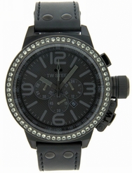 Tw Steel Watches : TW913 Quartz Crystal Set Bezel Chronograph Date 50mm Canteen Men Watch