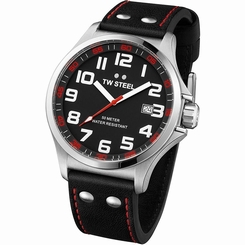 TW Steel Watches : TW-411 Black Dial Leather Band Women Watch