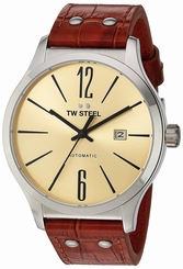 TW Steel Watches : TWA1311 Automatic Date Brown Leather Men Watch