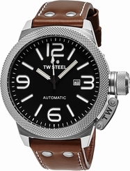 TW Steel Watches : TWA955 Automatic Date Brown Leather Men Watch