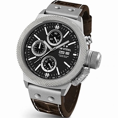 TW Steel Watches : TWAC10 Black Dial Leather Band Men Watch