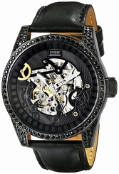 Guess Watches : U0013G1 Automatic Black Leather Men Watch