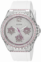 Guess Watches : U0032L6 Quartz Analog White Silicone Women Watch