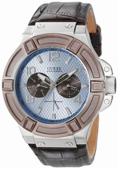 Guess Watches : U0040G10 Quartz Multifunction Dial Brown Leather Men Watch