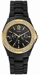 Guess Watches : U0062L8 Quartz Analog Day Date Black Plastic Women Watch