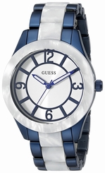 Guess Watches : U0074L3 White Dial Resin Band Women Watch