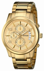 Guess Watches : U0075G5 Gold Dial Stainless Steel Men Watch