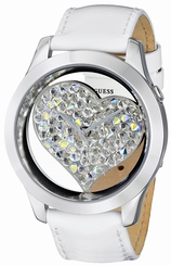 Guess Watches : U0113L6 Quartz Analog White Leather Women Watch