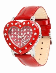 Guess Watches : U0115L2 Red Dial Crystal & Resin Band Women Watch