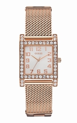 Guess Watches : U0130L3 Quartz Analog Crystal Bezel Rose Gold Tone Stainless Steel Women Watch