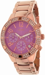 Guess Watches : U0141L7 Purple Dial Stainless Steel-plated Band Women Watch