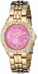 Guess Watches : U0148L4 Pink Dial Metal Band Women Watch