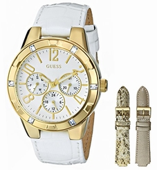 Guess Watches : U0163L4 Quartz Multifunction Dial Interchangeable Strap Set Women Watch