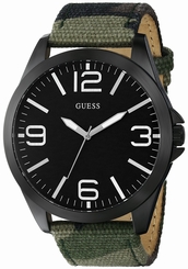 Guess Watches : U0181G5 Quartz Analog Camoflauge Print Leather Men Watch